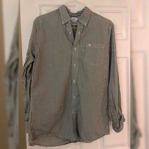 Southern Tide striped dress shirt- Green and White